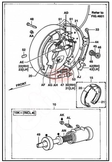 schemat Rozpierak szczęk hamulcowych prawy Toyota 7FG/FD 10-18