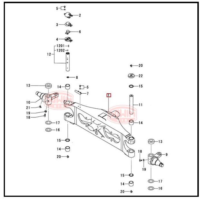 schemat Sworzeń zwrotnicy lewy Mitsubishi FGN/FDN